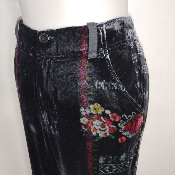 RAYON SILK BLEND VELVET JOHNNY WAS TROUSERS - Picture 12 of 13